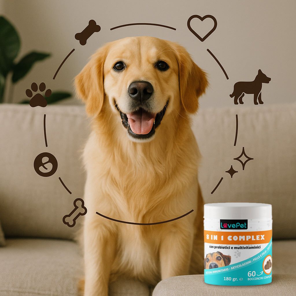 8 benefici in 1: perché scegliere un integratore multifunzionale per il tuo cane